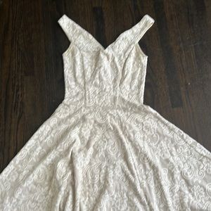 White floral lace patterned dress